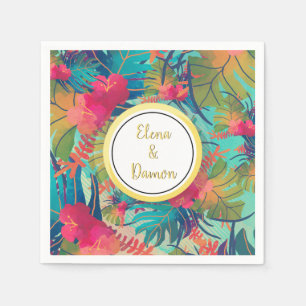 Tropical Palm Blätter Summer Wedding Paper Serviette