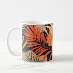 Tropical Palm Blätter: Vintag nahtlos Kaffeetasse