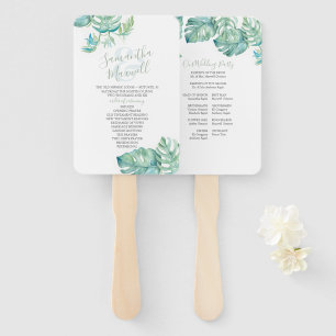 Tropical Palm Blätter Wasserfarbenhochzeit Fächer