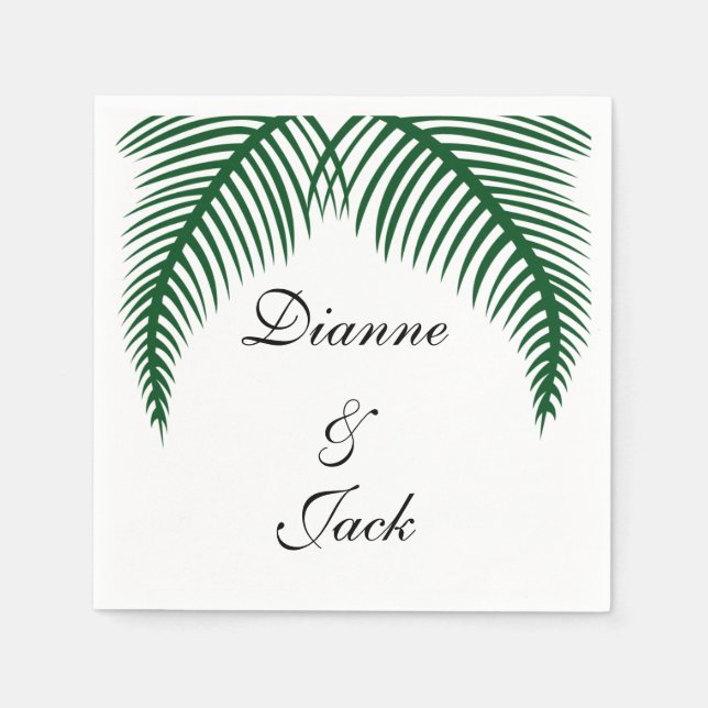 Tropical Palm Blätter Wedding Serviette (Vorderseite)