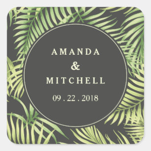 Tropical Palm Blätter Wedding Sticker