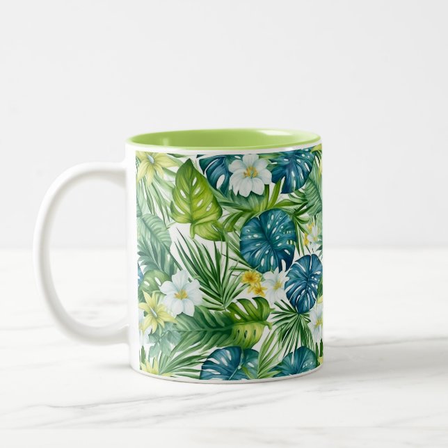 Tropical Palm Blume Kaffee Tasse (Links)