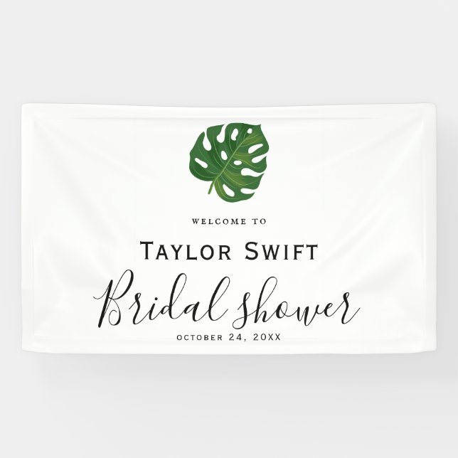 Tropical Palm Brautparty Banner (Horizontal)
