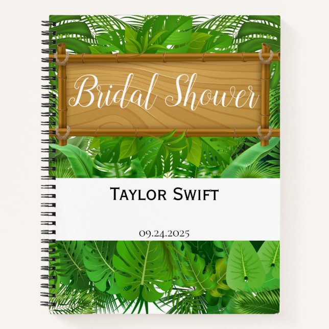 Tropical Palm Brautparty Gift Tracker Notizbuch (Vorderseite)