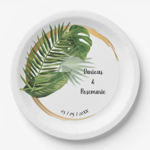 Tropical Palm Bridal Hochzeitsempfang Pappteller