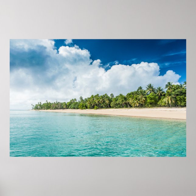 Tropical Palm Fringed Beach Poster (Vorne)