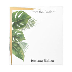 Tropical Palm From the Desk of, Personalized Notizblock