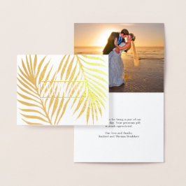 Tropical Palm Fronds Wedding Foto Vielen Dank Folienkarte