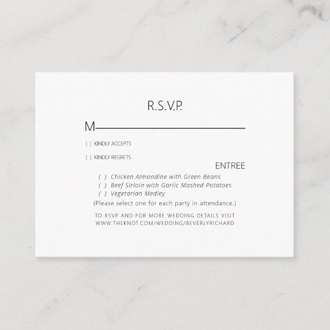 Tropical Palm Frontend White Wedding RSVP Umschlie Begleitkarte (Vorderseite)