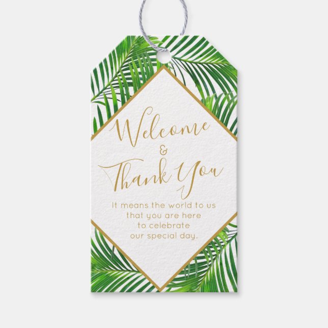 Tropical Palm Greenerity Beach Island Gastgeschenk Geschenkanhänger (Vorderseite)