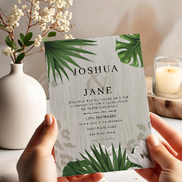 Tropical Palm Greenery Moderne Hochzeit Einladung