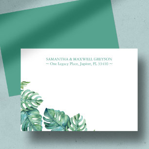 Tropical Palm Greenery Personalisiert Stationery Mitteilungskarte