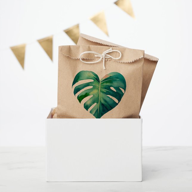 Tropical Palm Heart Wedding Geschenktütchen (Von Creator hochgeladen)