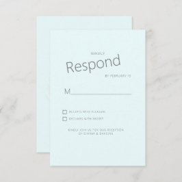 Tropical Palm Ice Blue Wedding RSVP