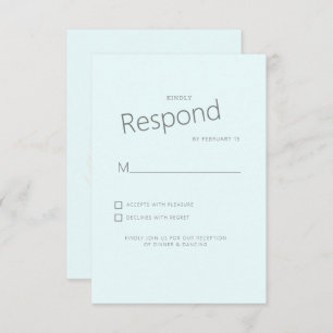 Tropical Palm Ice Blue Wedding RSVP