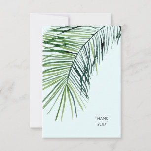Tropical Palm Ice Blue Wedding Vielen Dank Dankeskarte