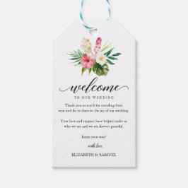 Tropical Palm Icecream Wedding Calligrafy Willkomm Geschenkanhänger