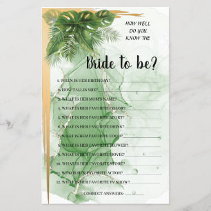 Tropical Palm Kennst du das Brautduschenspiel Flyer