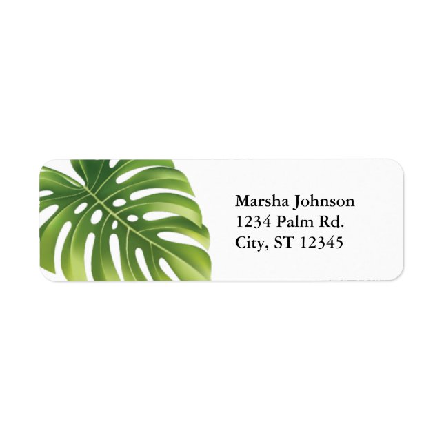 Tropical Palm Leaf Address Label (Vorne)