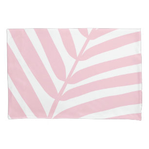 Tropical Palm Leaf Baby Pink Kissenbezug