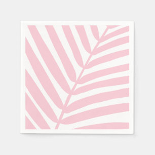 Tropical Palm Leaf Baby Pink Serviette