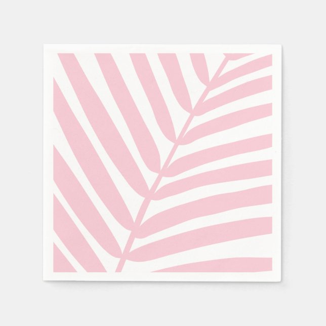 Tropical Palm Leaf Baby Pink Serviette (Vorderseite)