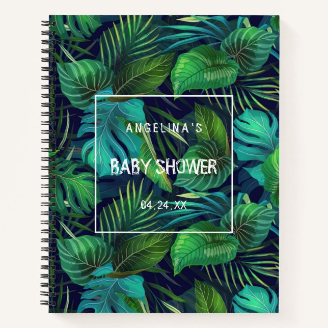 Tropical Palm Leaf Baby Shot List-Notebook Notizbuch (Vorderseite)