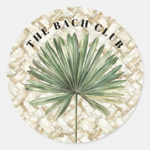 Tropical Palm Leaf   Bach Club Runder Aufkleber