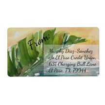 Tropical Palm Leaf Beach Scene Shipping