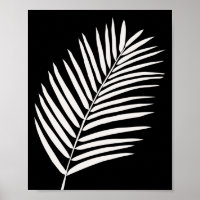 Tropical Palm Leaf Black