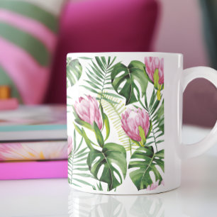 Tropical Palm Leaf Blume Muster Kaffeetasse