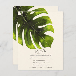 Tropical Palm Leaf Elegant Modernes Hochzeitsszena Einladung