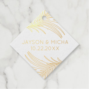 Tropical Palm Leaf Kontur Geschenkanhänger