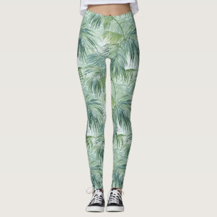 Tropical Palm Leaf Muster All-Over-Print-Leggings Leggings