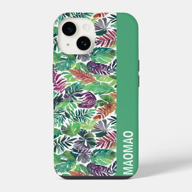 Tropical Palm Leaf Muster iPhone Case Hülle (Rückseite)
