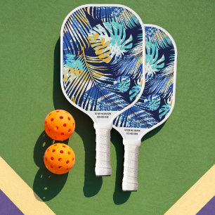 Tropical Palm Leaf Pattern Individuelle Name Telef Pickleball Schläger