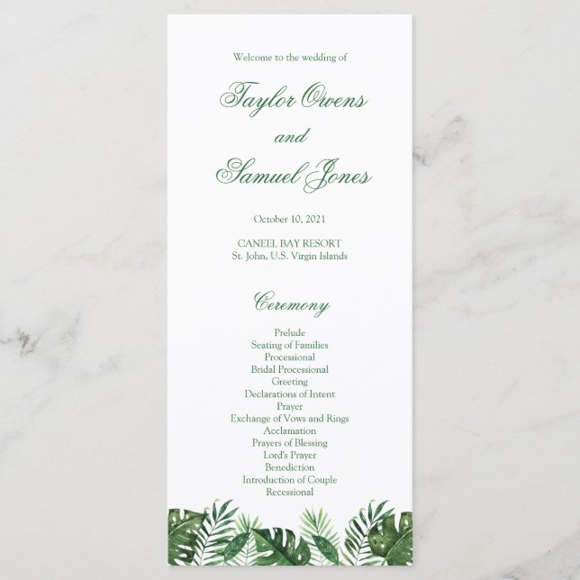 Tropical Palm Leaf Programs Programm (Vorderseite)