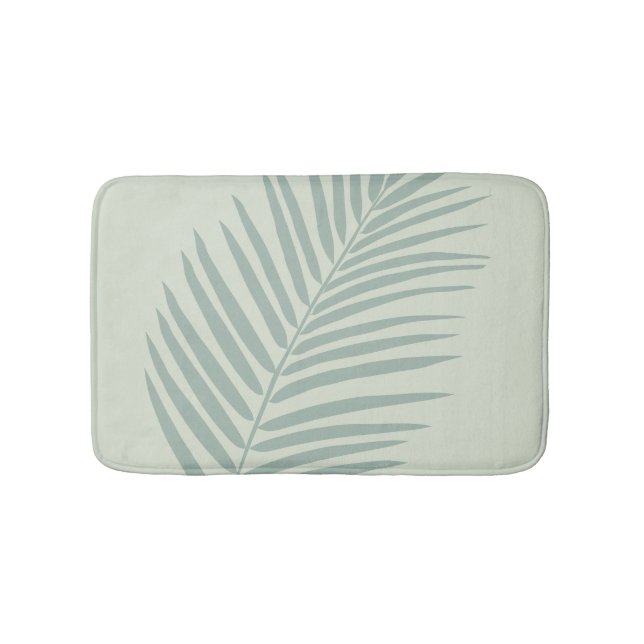 Tropical Palm Leaf Sage Green Badematte (Vorderseite)