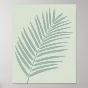 Tropical Palm Leaf Sage Green Poster