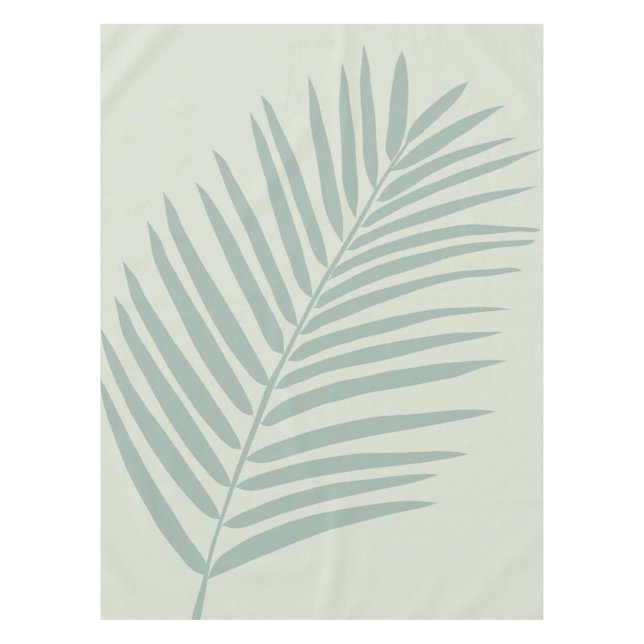 Tropical Palm Leaf Sage Green Tischdecke (Vorderseite)