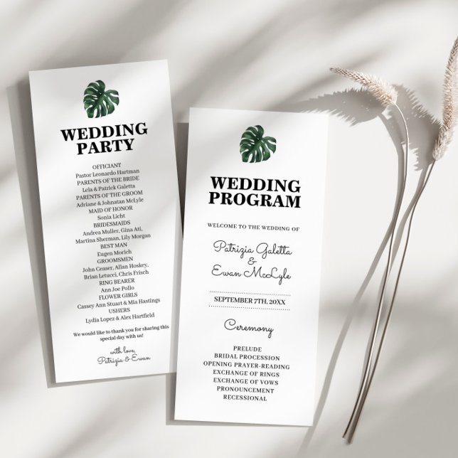Tropical Palm Leaf Wedding Flat Programm (Von Creator hochgeladen)