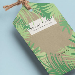 Tropical Palm Logo QR Code Hang Tags W/String Geschenkanhänger