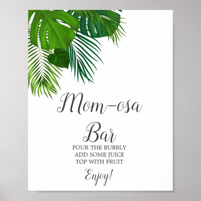 Tropical Palm Mama-osa Bar Sign Poster (Vorne)