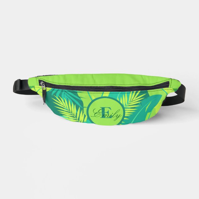 Tropical Palm Monogram Fanny Pack Bauchtasche (Vorderseite)