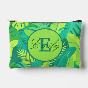 Tropical Palm Monogram Toilettenbeutel Zubehörtasche