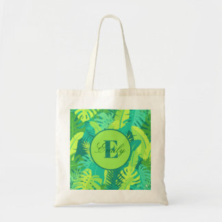 Tropical Palm Monogram Totbeutel Tragetasche