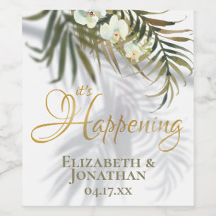 Tropical Palm Shadows Es ist Ereignis Save the Dat Weinetikett