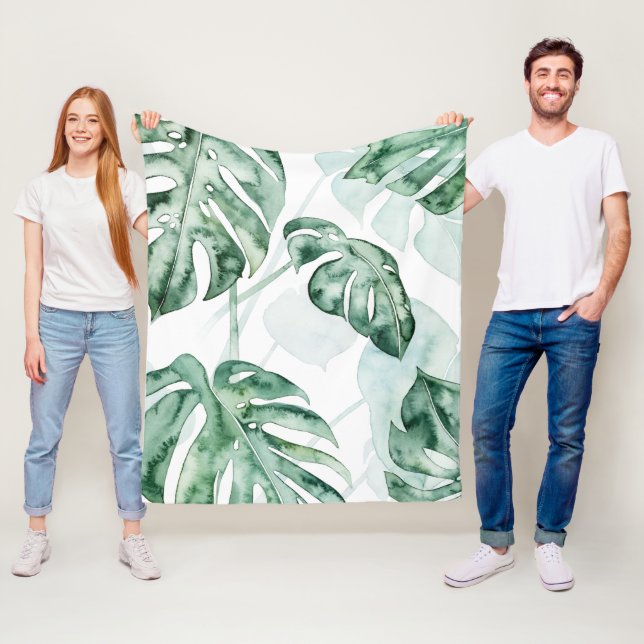 Tropical Palm Split Leaf Fleecedecke (Beispiel)