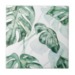 Tropical Palm Split Leaf Fliese<br><div class="desc">"Split Leaf II" von Grace Popp. Eine gedämpfte Palette tropischer Pflanzen.</div>