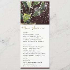 TROPICAL PALM STARRY NIGHT MASON JAR WEDING MENU MENÜKARTE